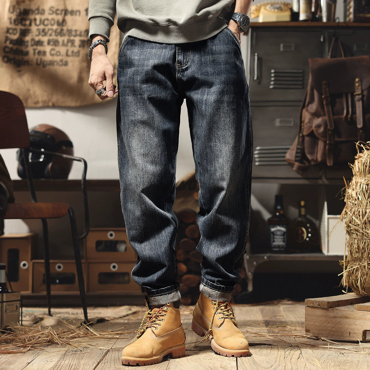 ヴィンテージヘビーウェイトカジュアルジーンズ