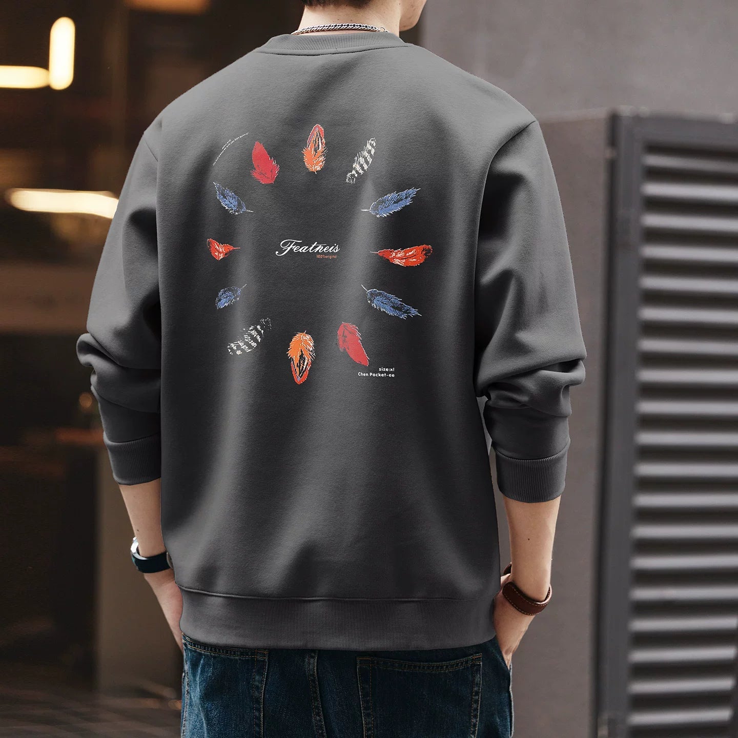 レトロフェザープリントセーター