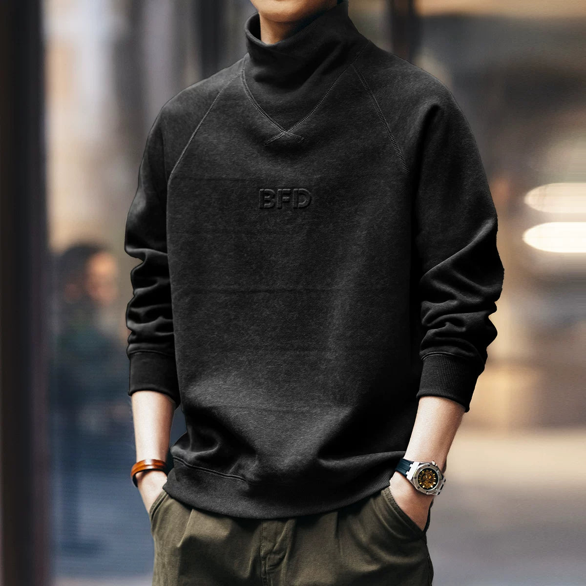 Retro high neck sweater