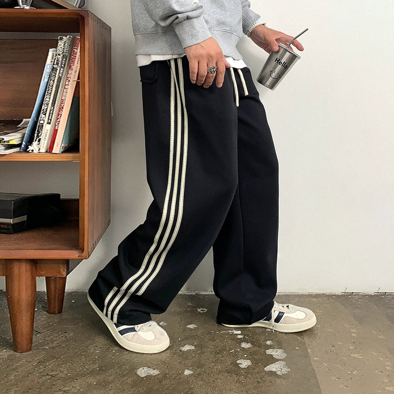 Casual Striped Elastic Pants