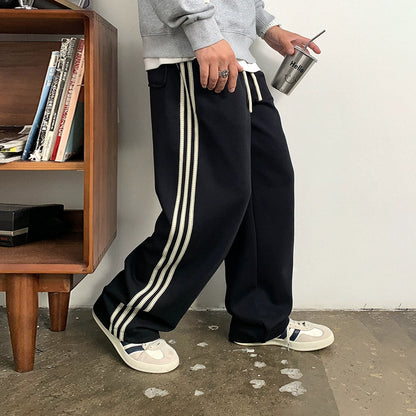 Casual Striped Elastic Pants