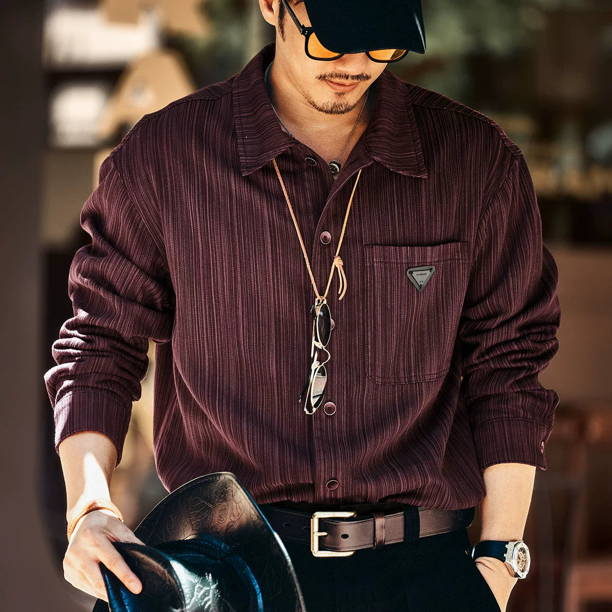 Retro Bamboo Print Overshirt