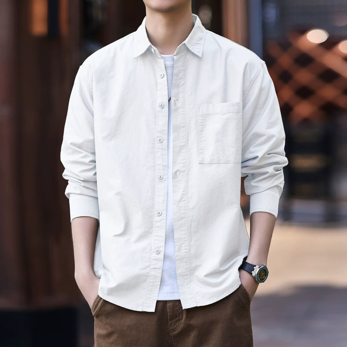 ブルーレトロワークウェアシャツ