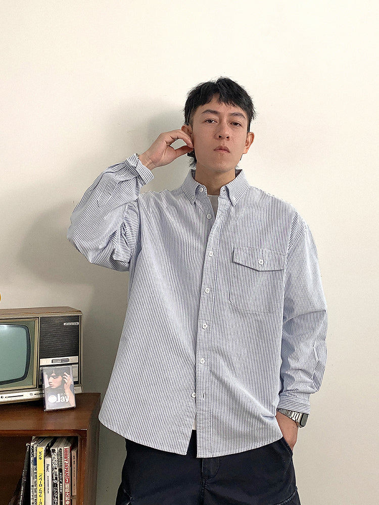 Trendy striped long sleeve shirt