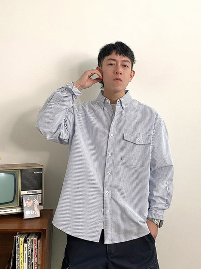 Trendy striped long sleeve shirt