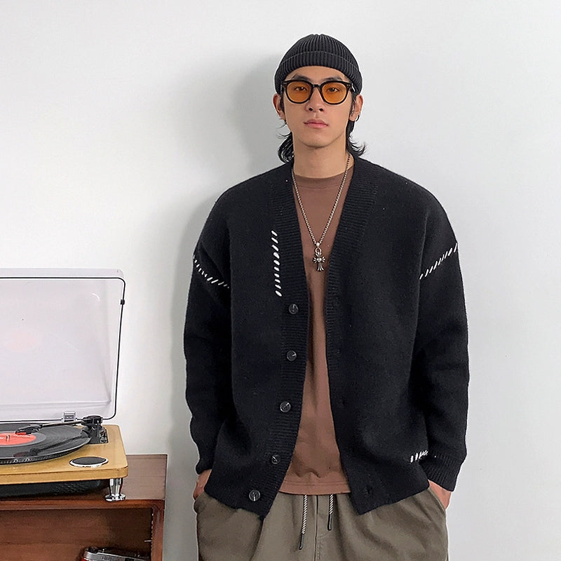 Heavyweight V-neck cardigan
