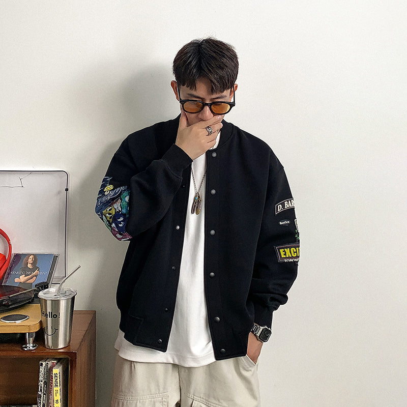 刺繍デザイン カジュアルジャケット JaVa ジャバコラボ》レトロライクで大人スポーティーに。ワン