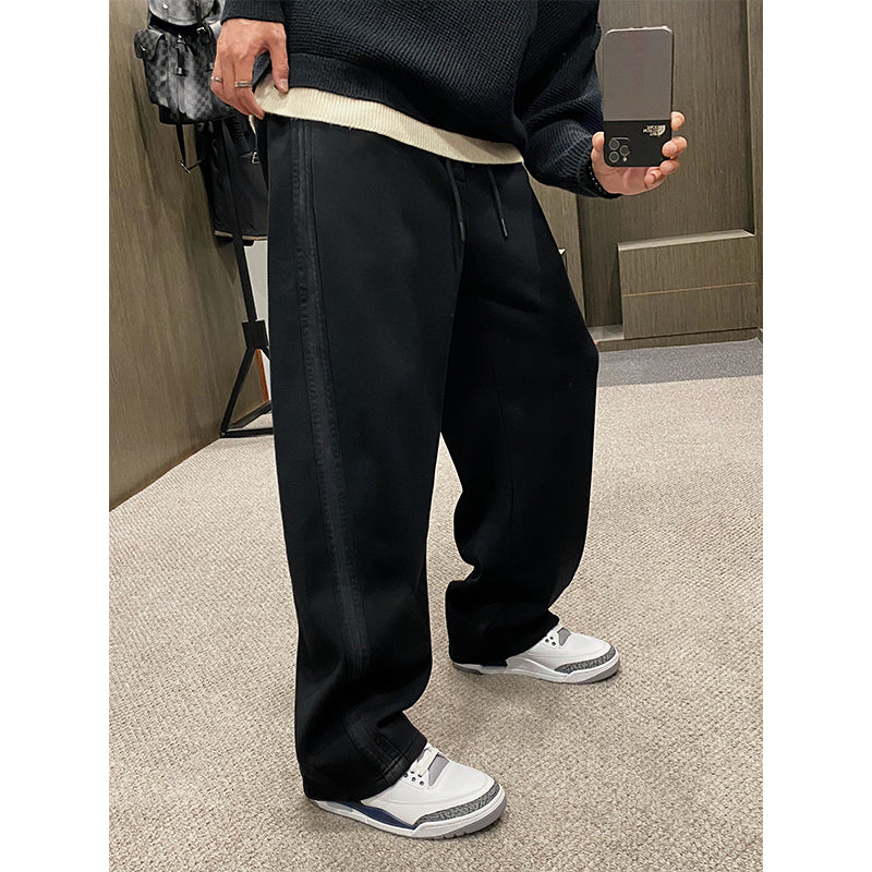 Oversized color-blocked fleece sweatpants