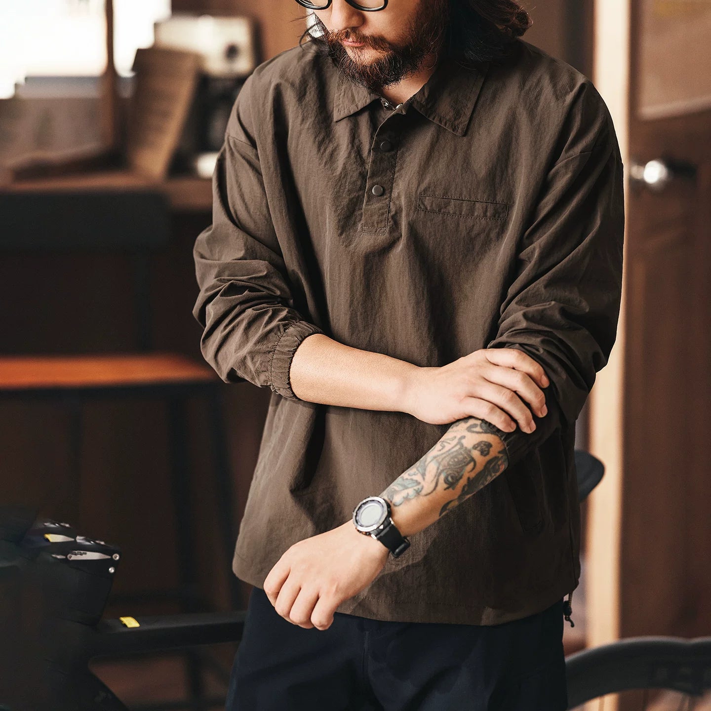 レトロシルクポロシャツ