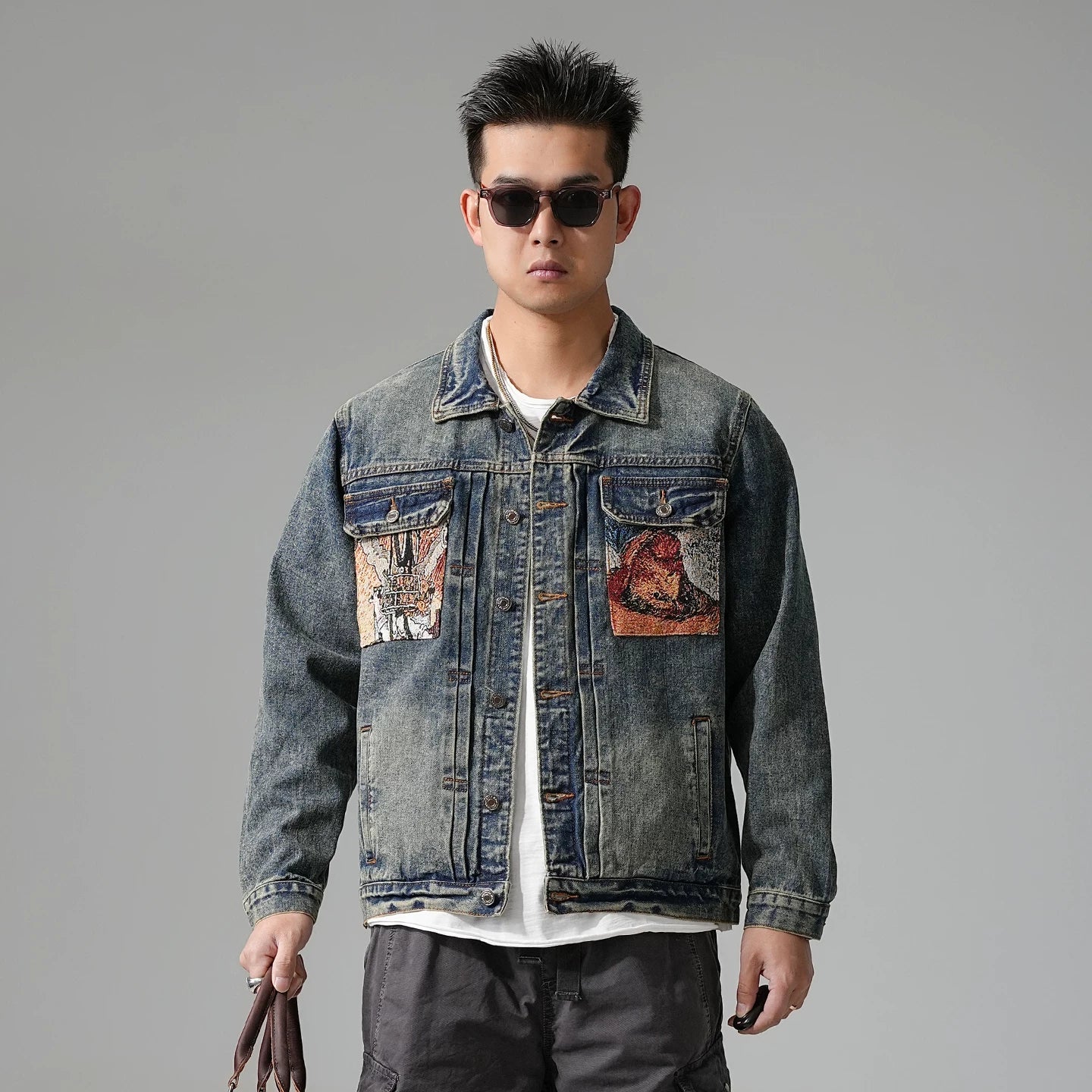 ヘビー刺繍デニムジャケット