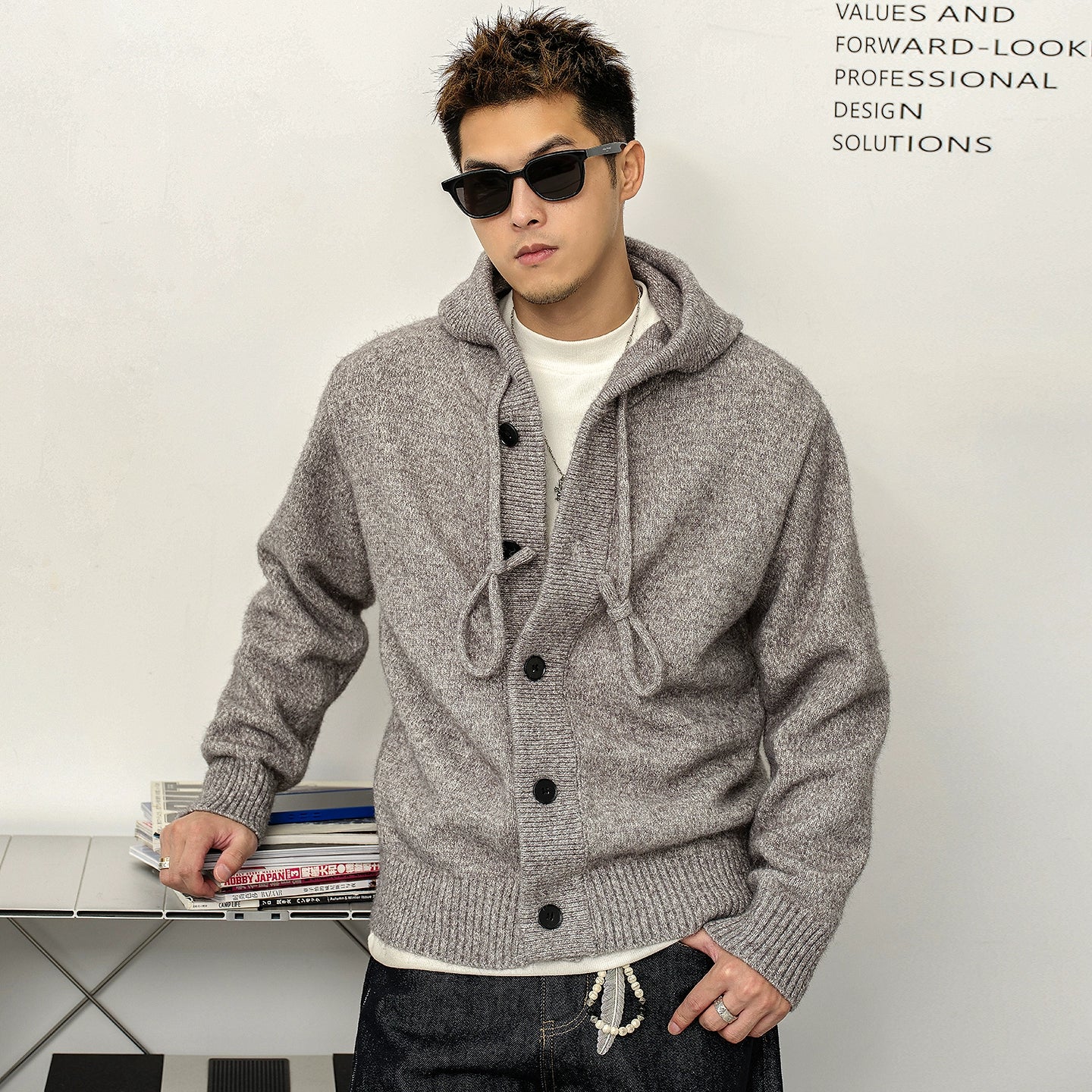 Retro Casual Hooded Cardigan