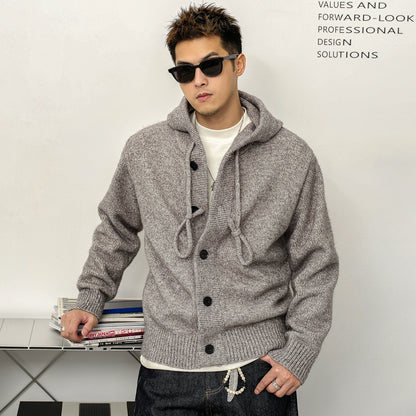 Retro Casual Hooded Cardigan