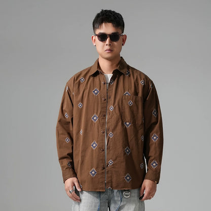 刺繍ロングスリーブシャツ