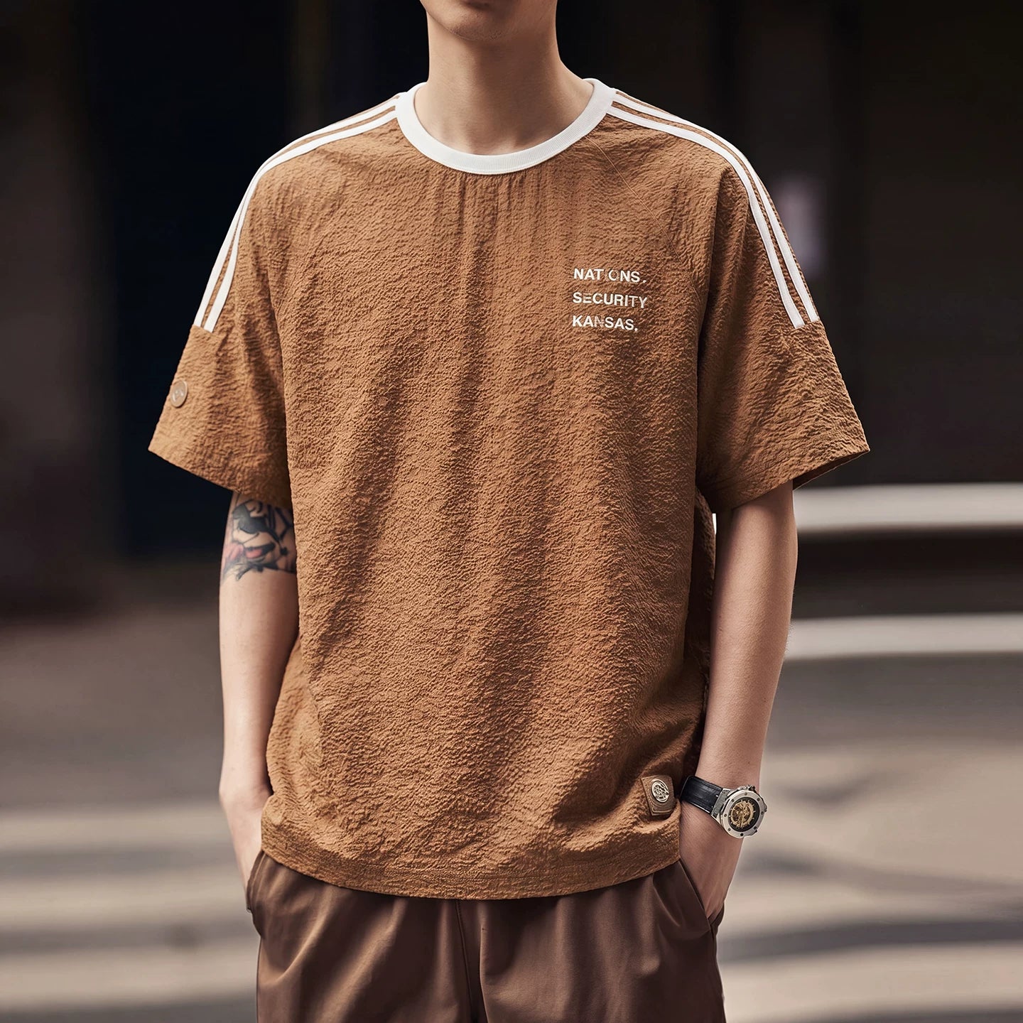 バブルガーゼプリントＴシャツ