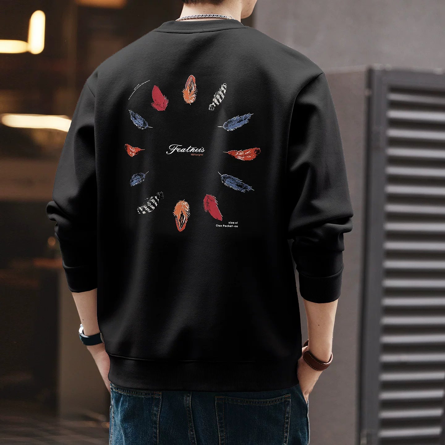 レトロフェザープリントセーター