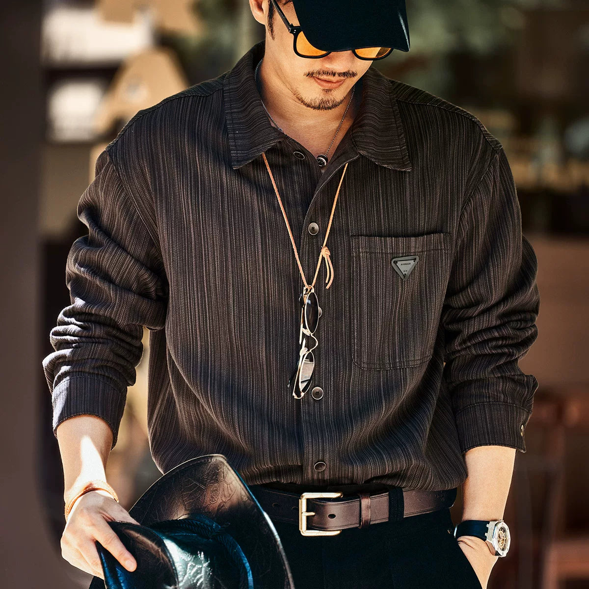 Retro Bamboo Print Overshirt