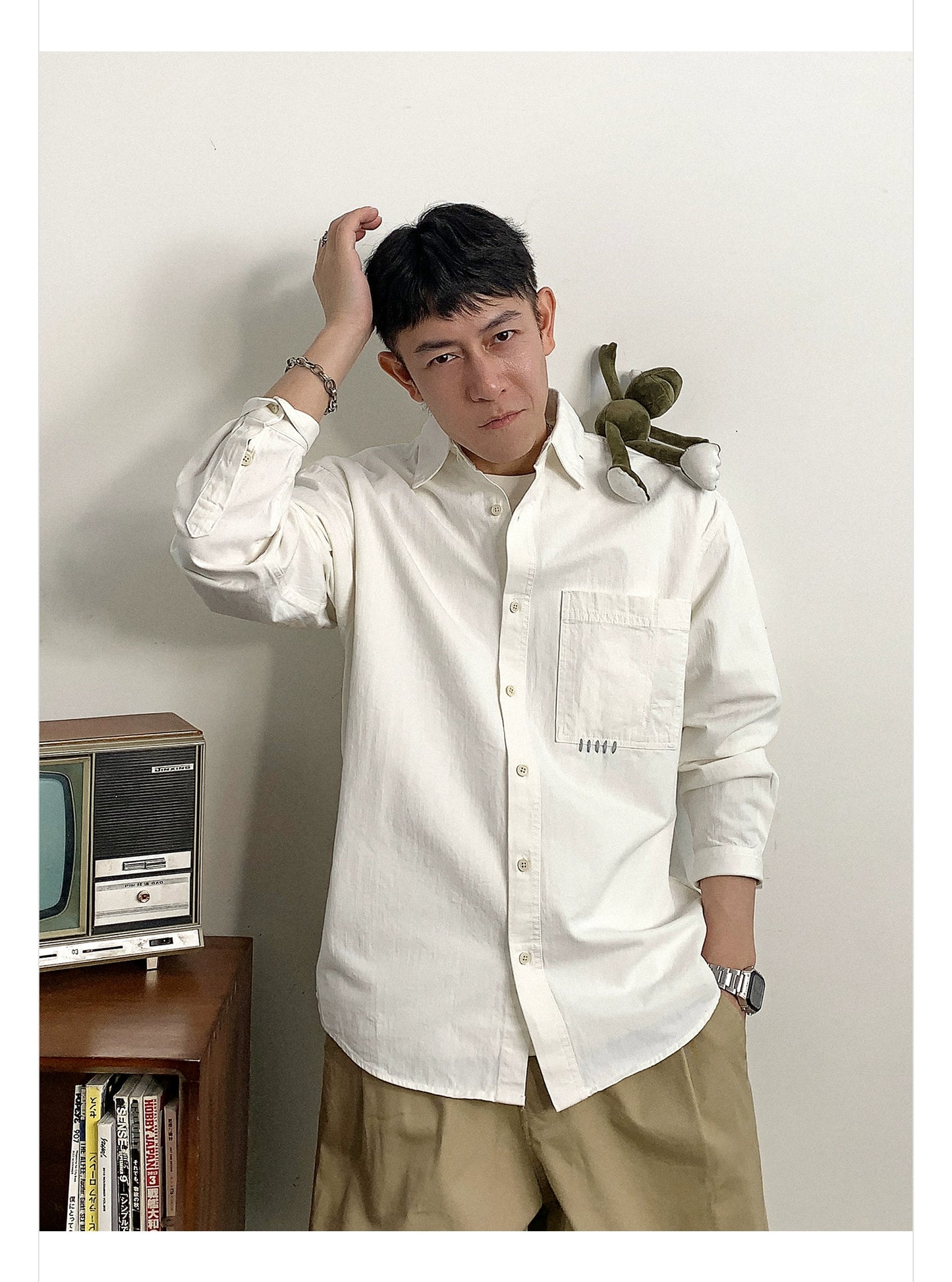 Casual cotton long sleeve shirt