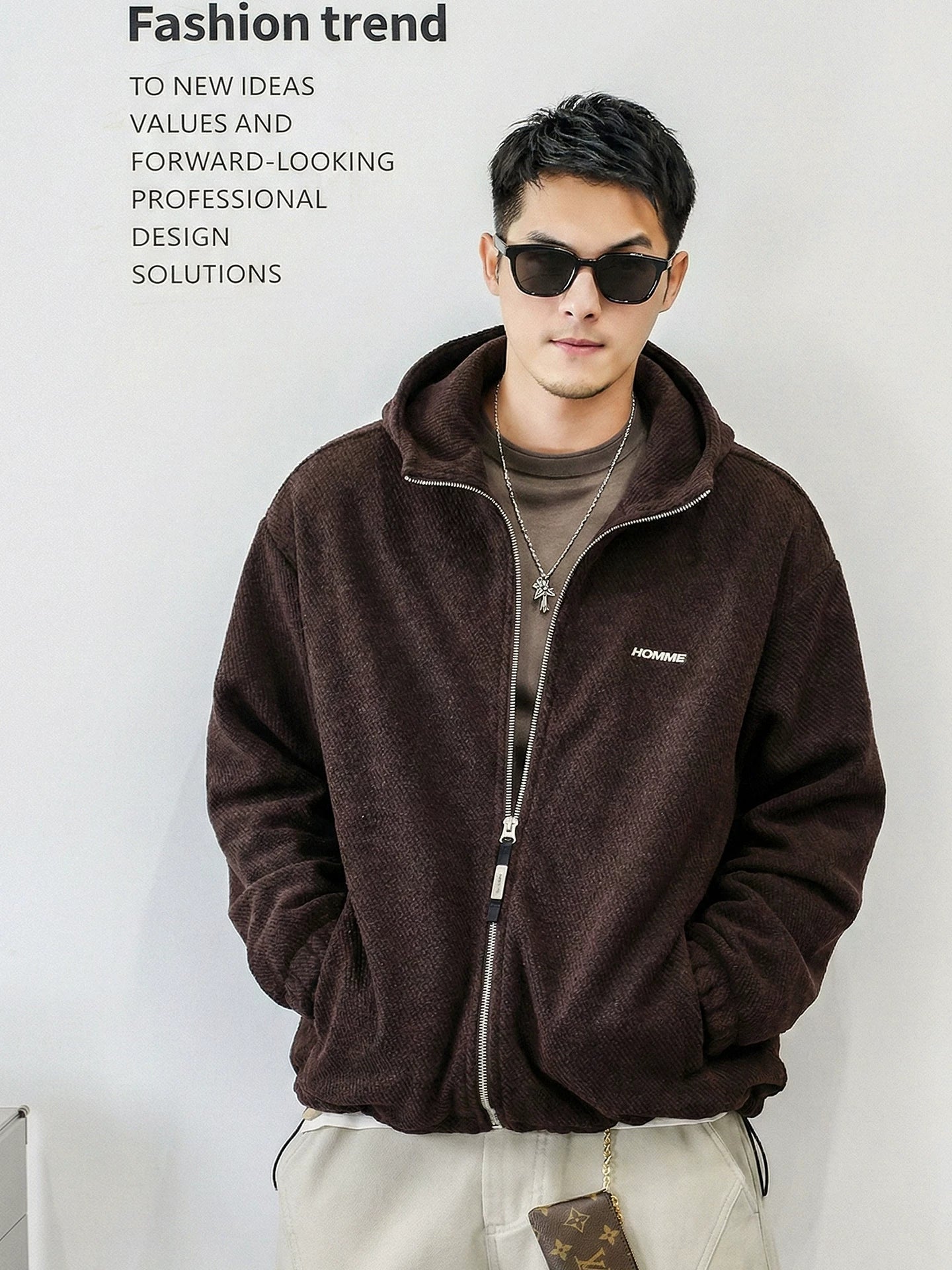 コージー フーデッド カーディガン ジャケット