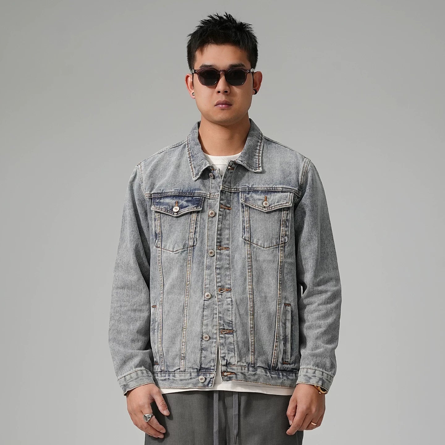 カジュアル レトロ デニムジャケット