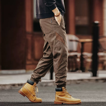 Retro Color Block Work Pants