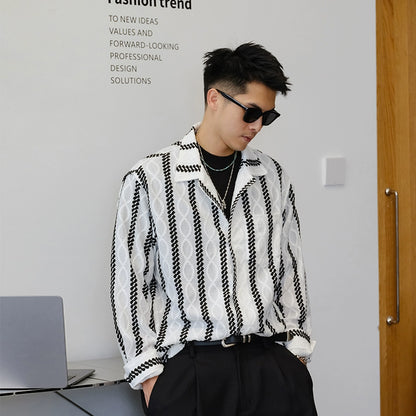 Striped Long-Sleeve Casual Shirt
