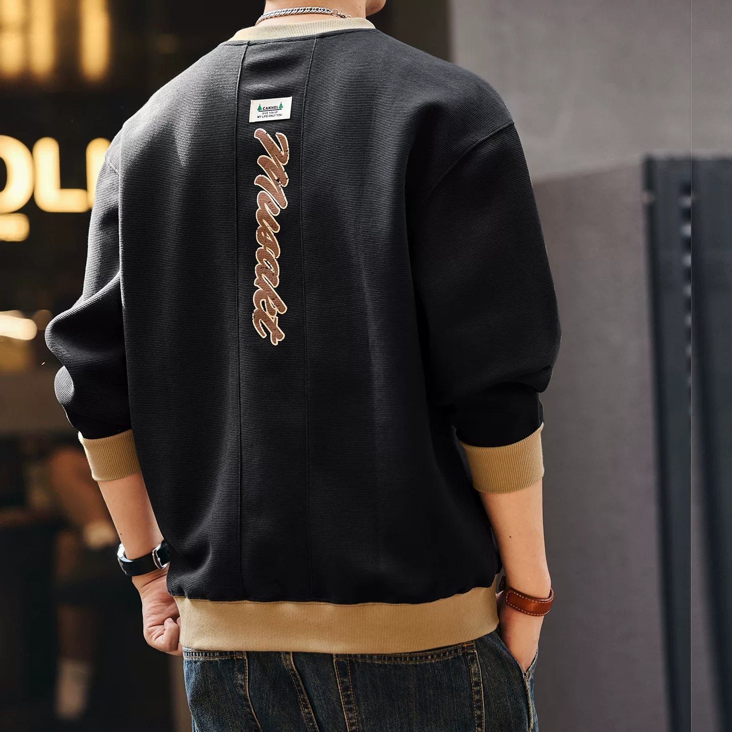 レトロブループリントセーター