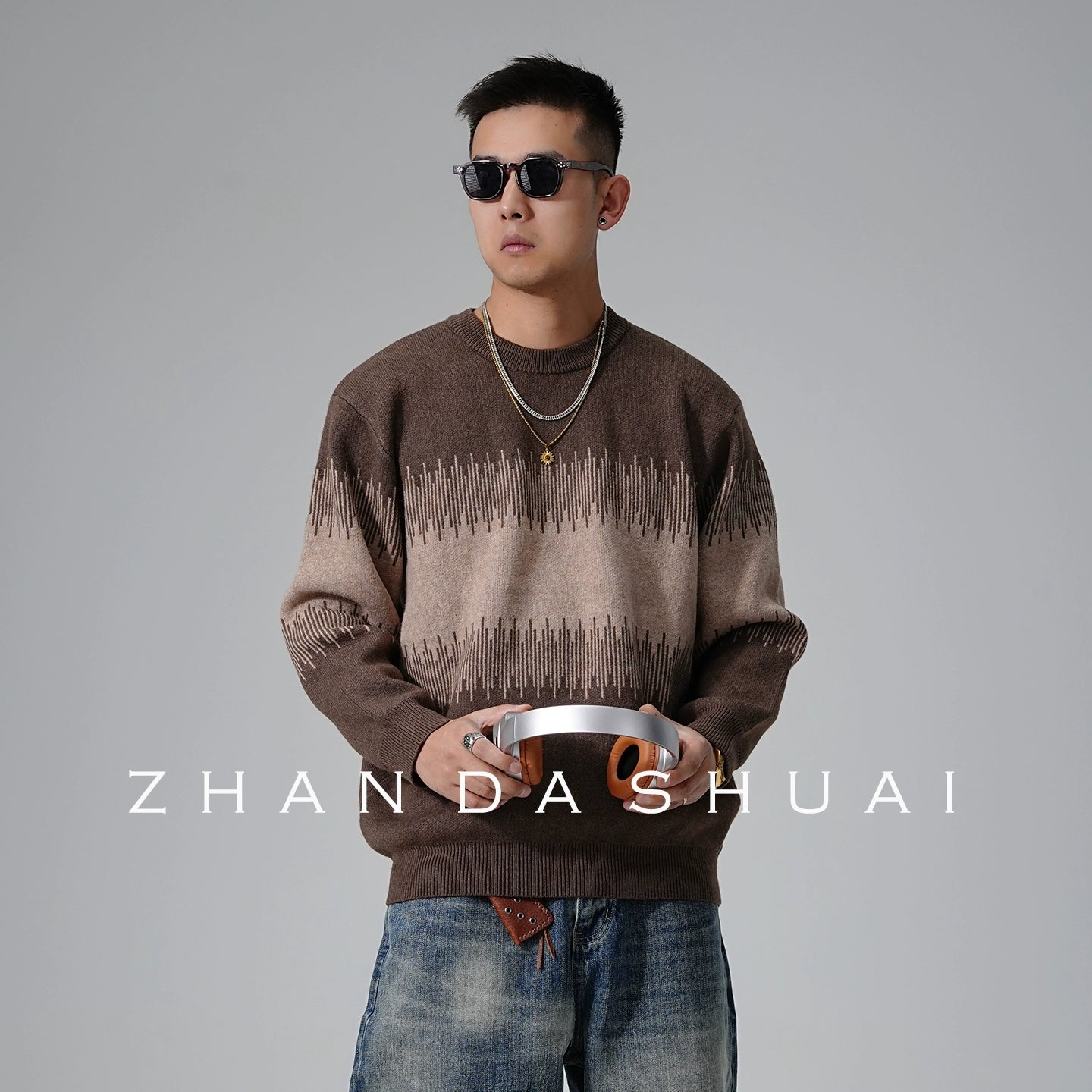 Color Block Round Neck Sweater