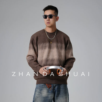 Color Block Round Neck Sweater