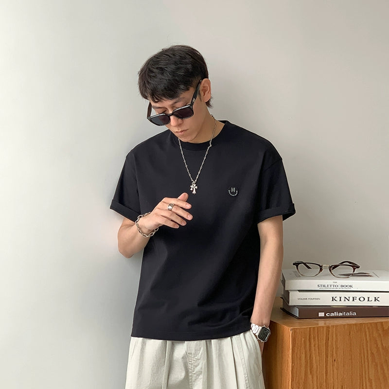 Smiley Face Embroidered Tee