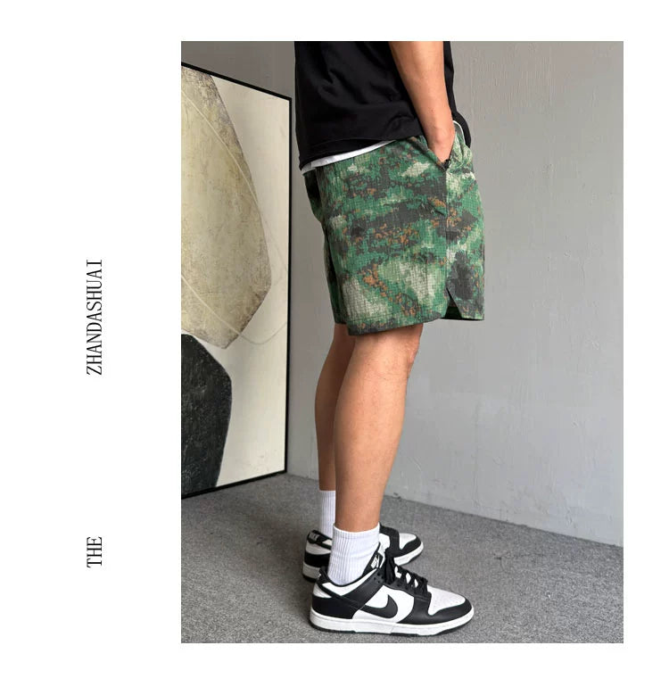 Quick-Dry Camouflage Fitness Shorts