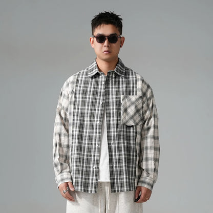 レトロ チェック柄シャツジャケット