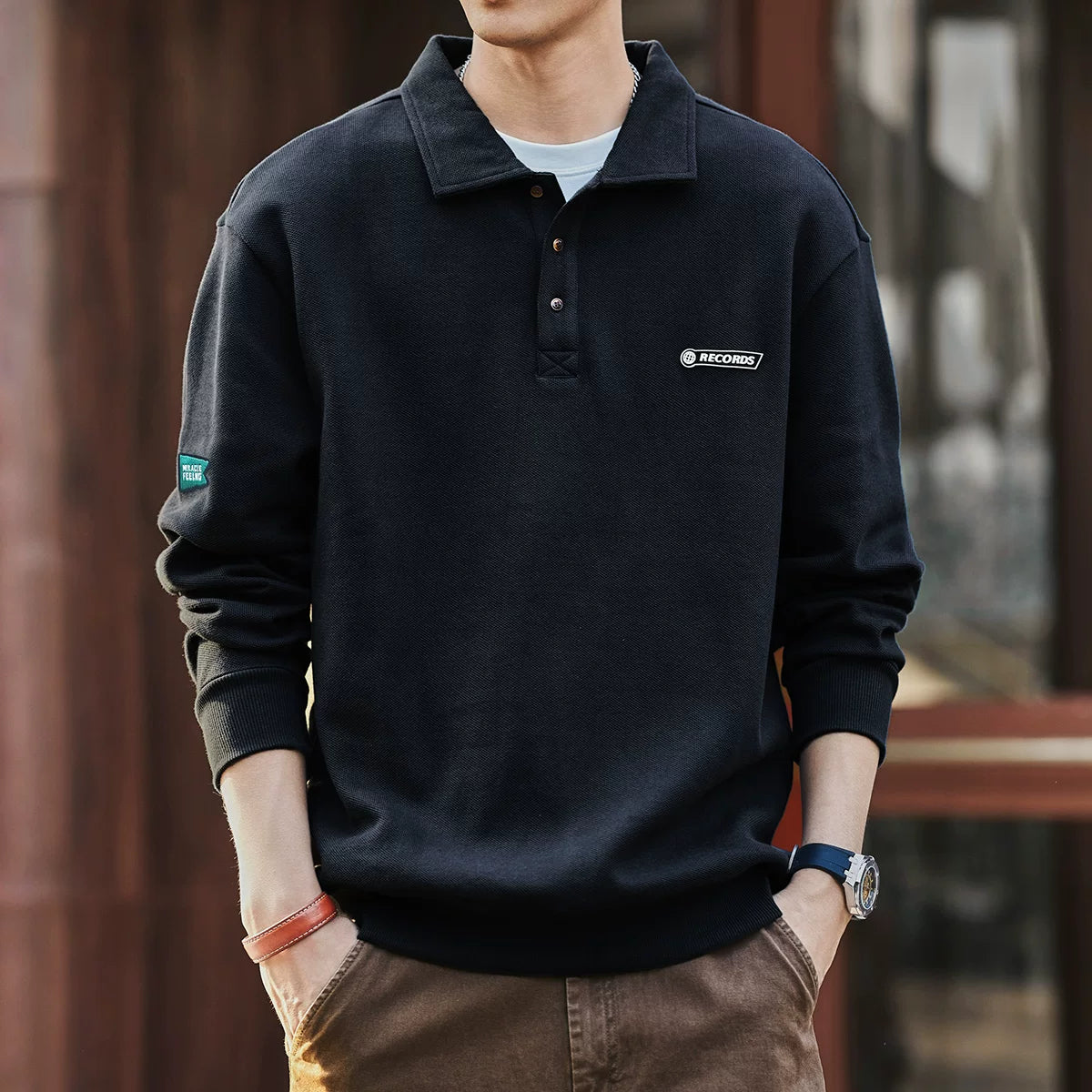 ヘビーウェイトロングスリーブポロ