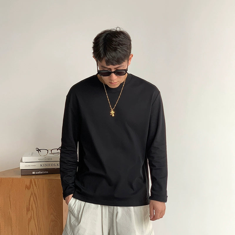 通気性綿ロングスリーブTシャツ