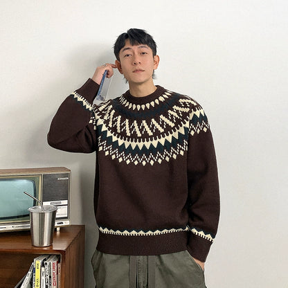 Retro Fair Isle Knit Sweater