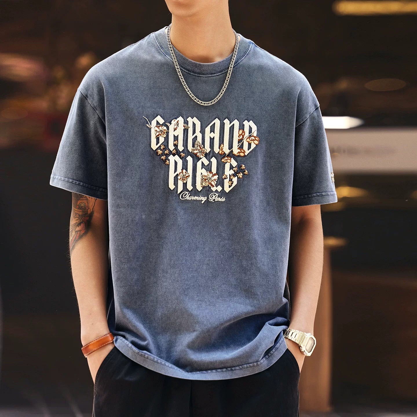 レトロヘビーサンドストーンTシャツ