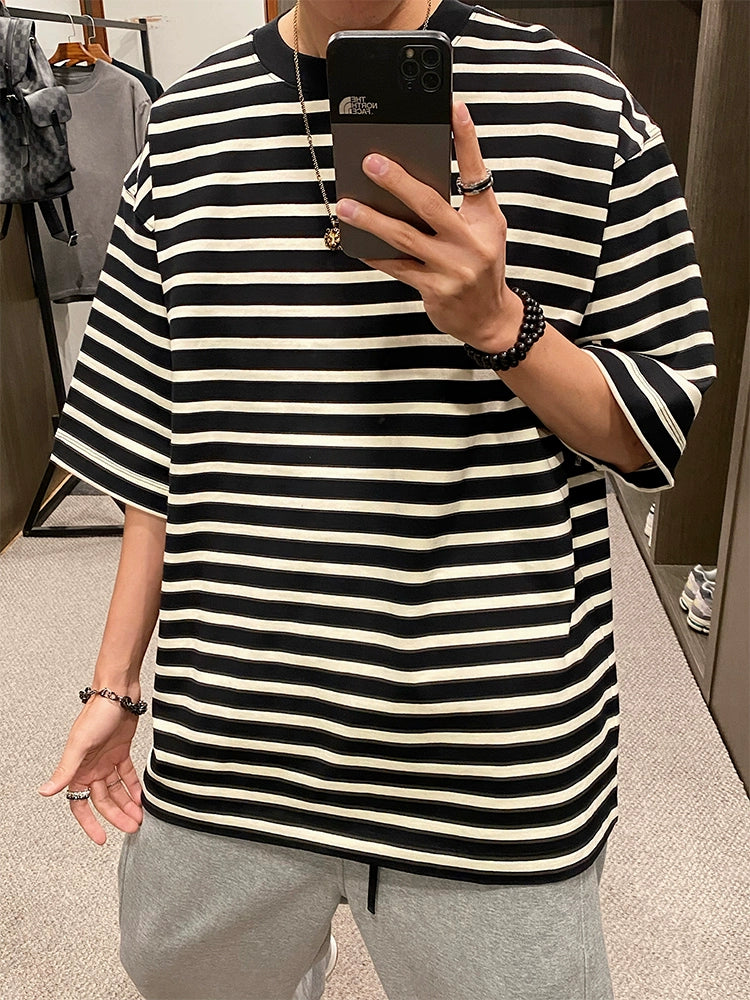 Black &amp; White Striped Couple Tee