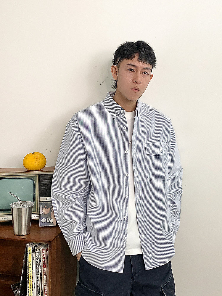 Trendy striped long sleeve shirt