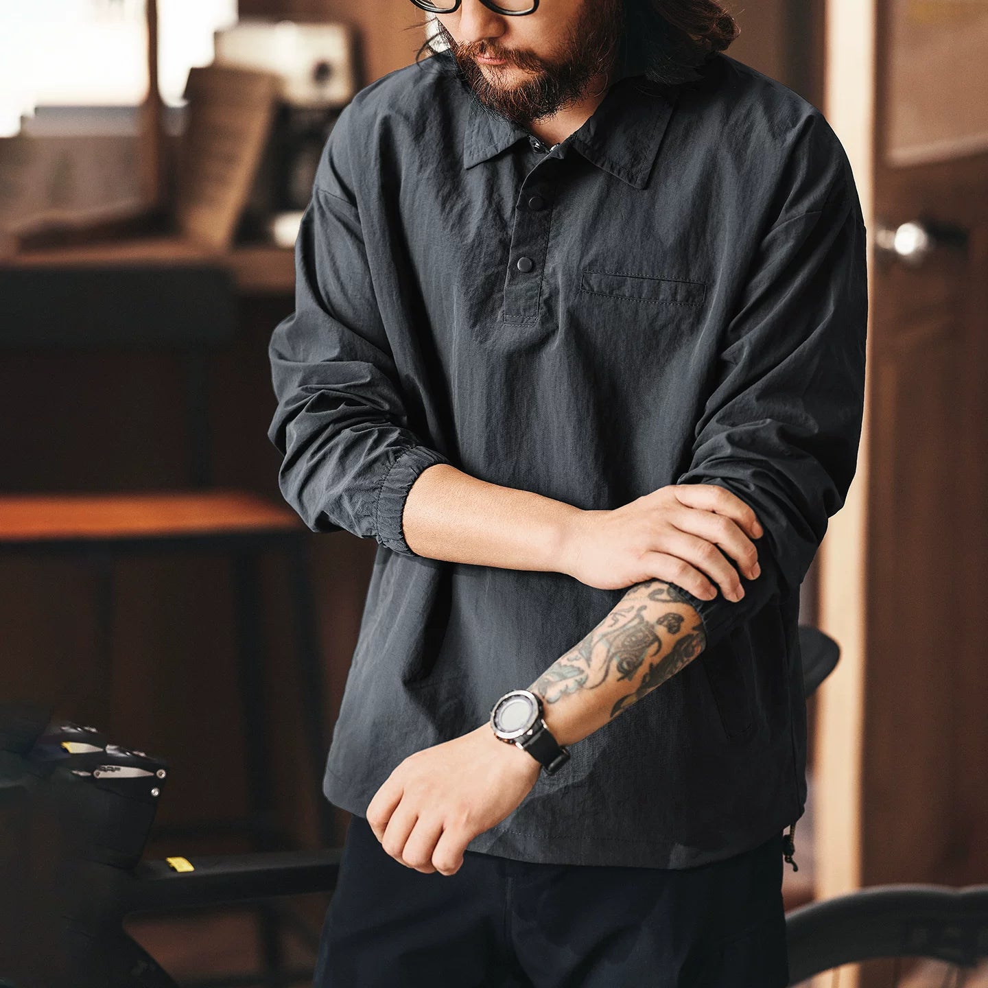 レトロシルクポロシャツ