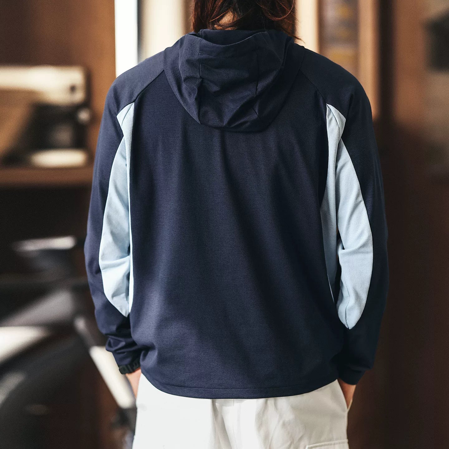 アウトドアサイクリングハーフジップTシャツ