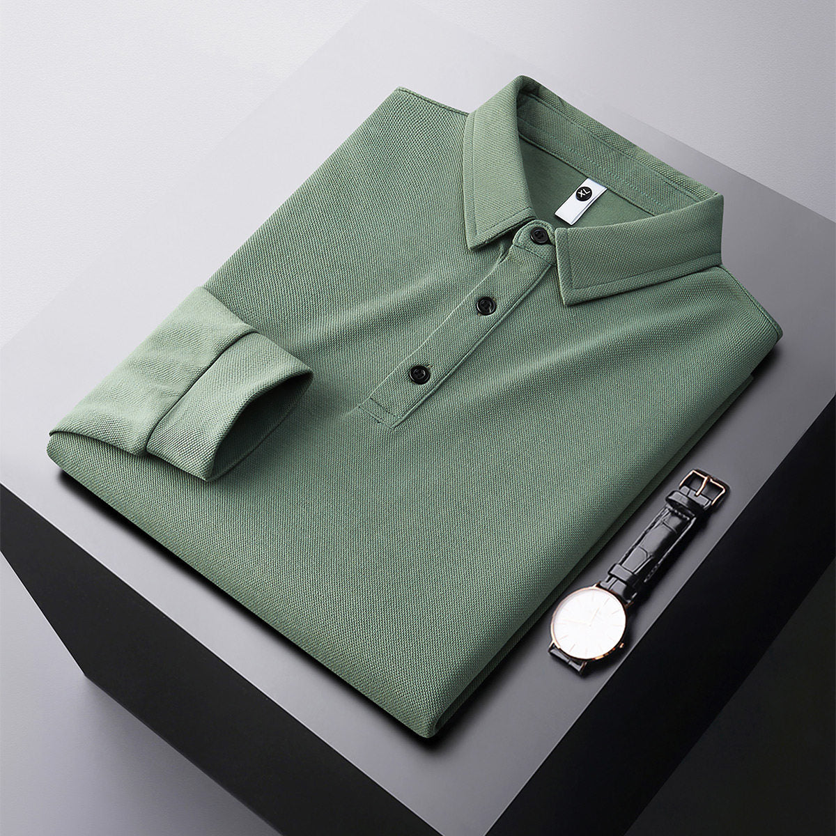 ヘビーウェイトロングスリーブポロシャツ