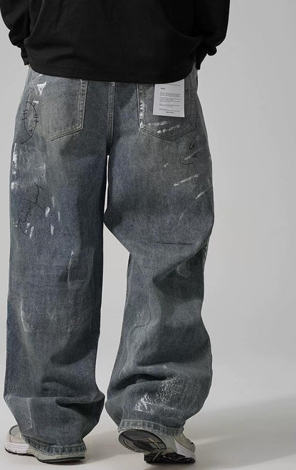 ストリートスタイルワイドレッグジーンズ