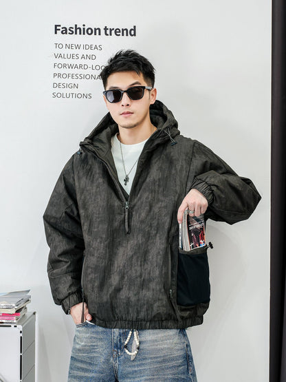 ファッションカモフラージュハーフジップジャケット