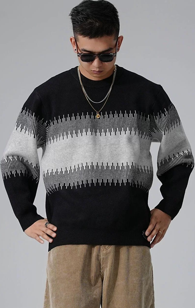 Color Block Round Neck Sweater