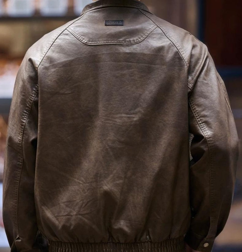 ヴィンテージ　ブルー　レザー　ジャケット