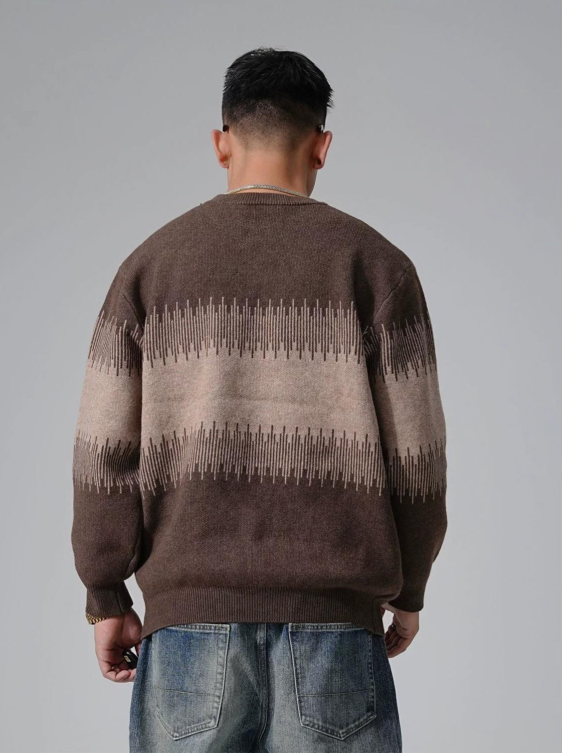 Color Block Round Neck Sweater