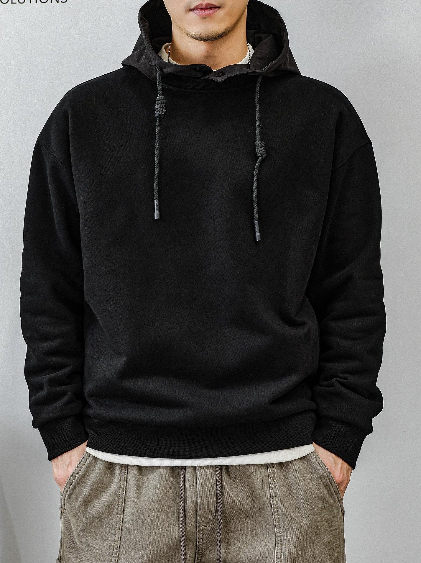 Fleece Liner Black Hoodie