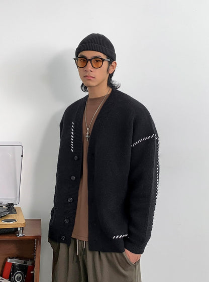 Heavyweight V-neck cardigan