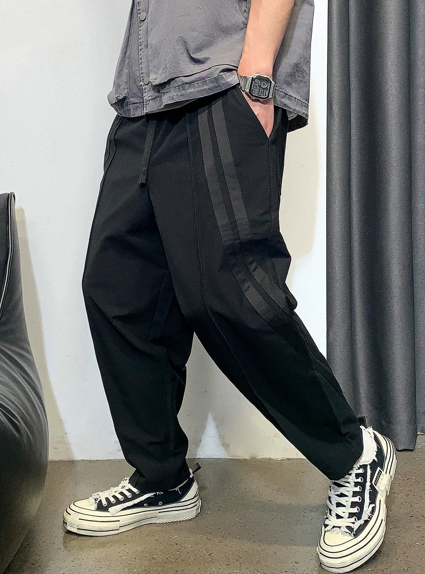 Striped Splicing Casual Pants