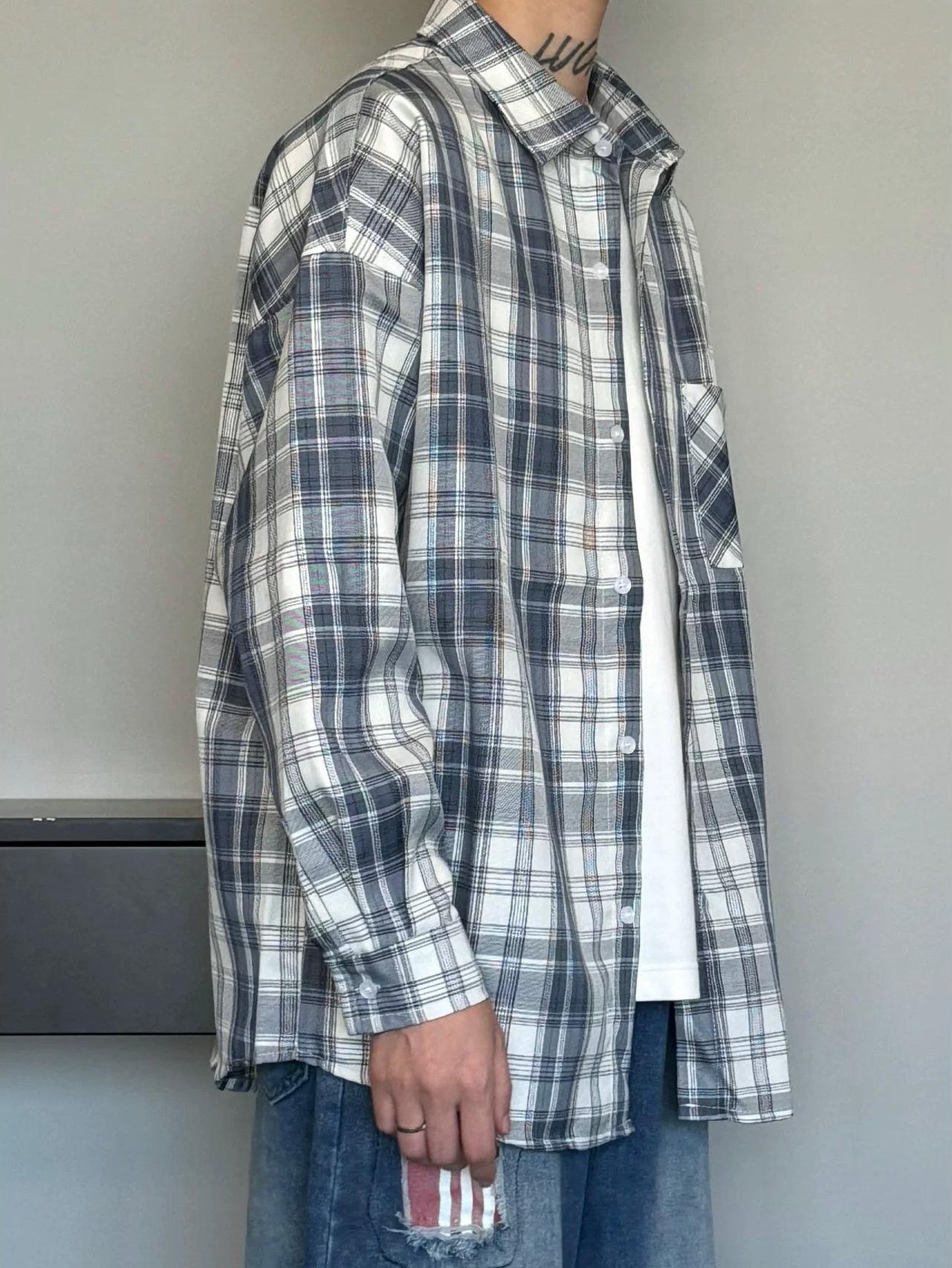 レトロチェックシャツジャケット