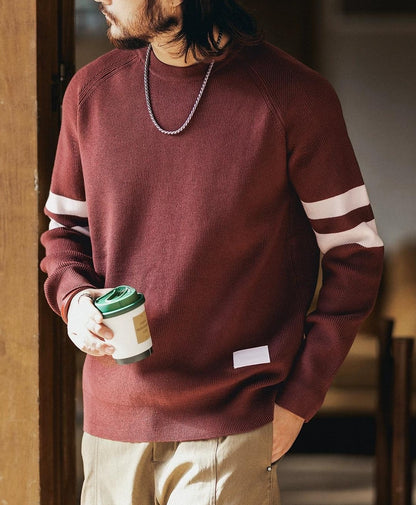 Retro Color Block Knit Sweater